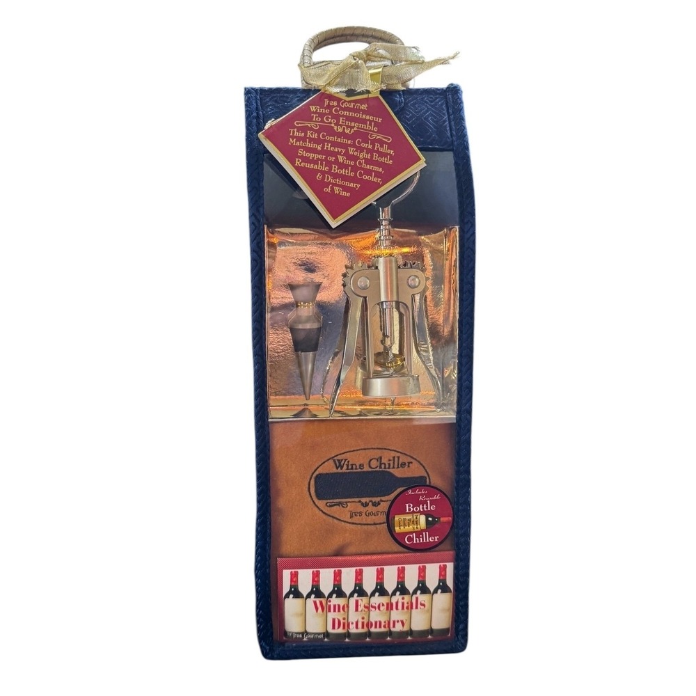 Tres Gourmet Wine Connoisseur To Go Ensemble Travel Kit 5pc Gift Set